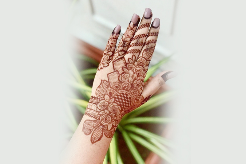 Half Hand Mandala Mehndi Design